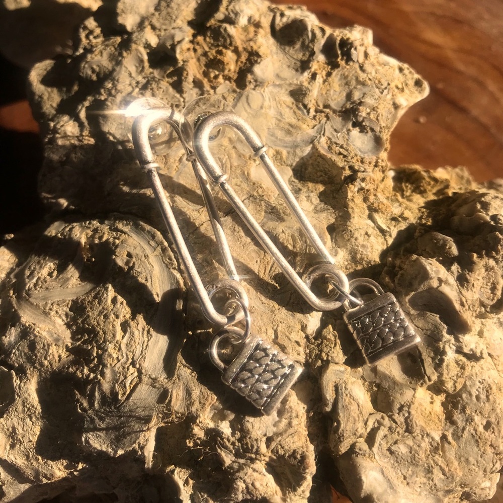 Safety Pin and Locks in Silver